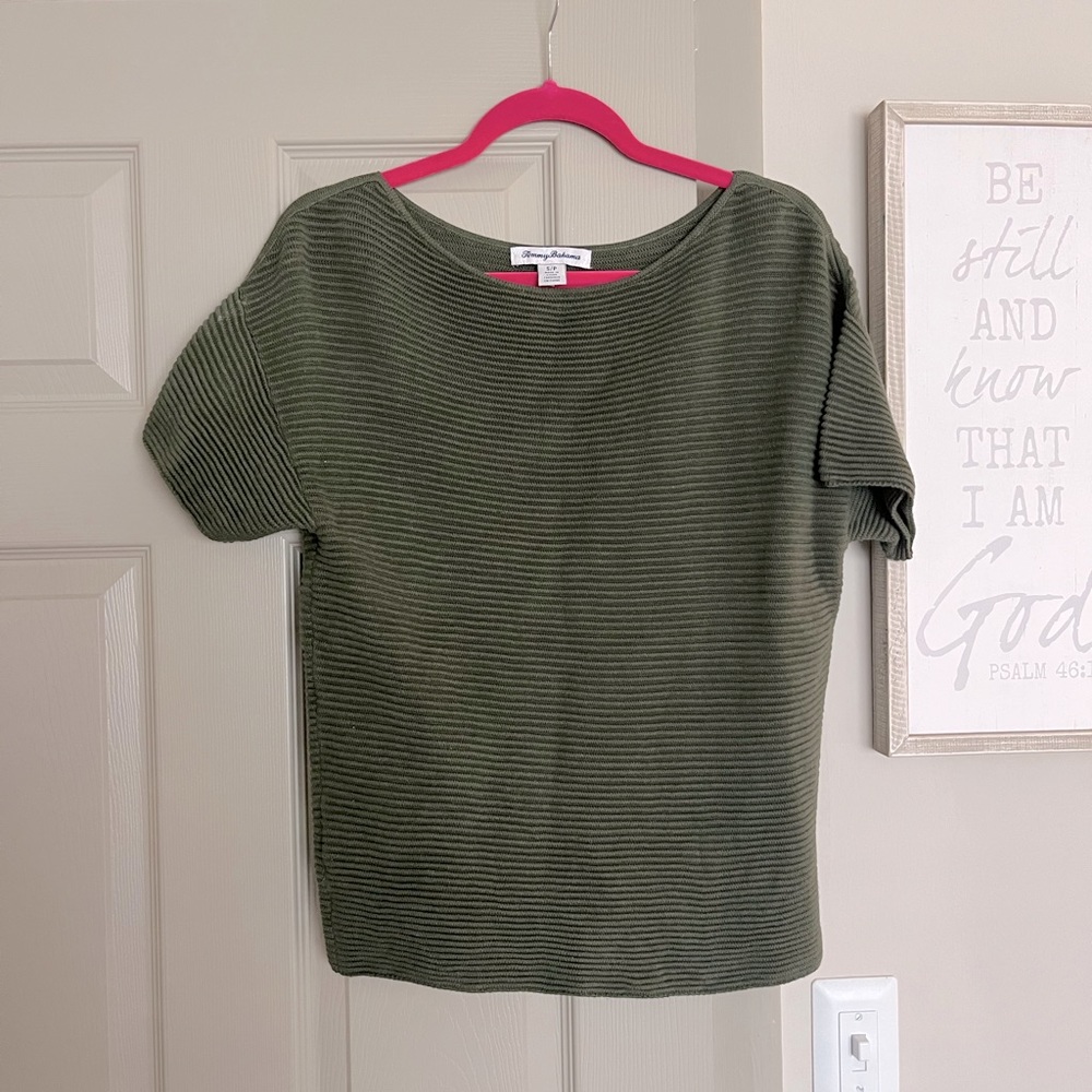 Tommy Bahama Ribbed Short Sleeve Sweater Size Small